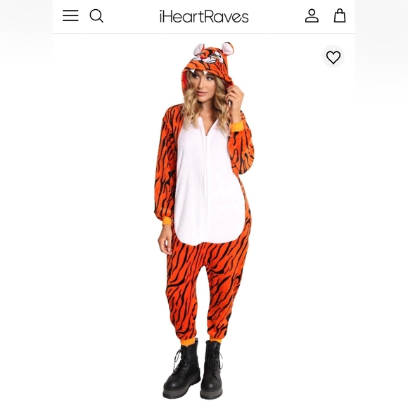 Iheartraves Tiger Onsies with Hoodie Unisex Size Small - Picture 6 of 7